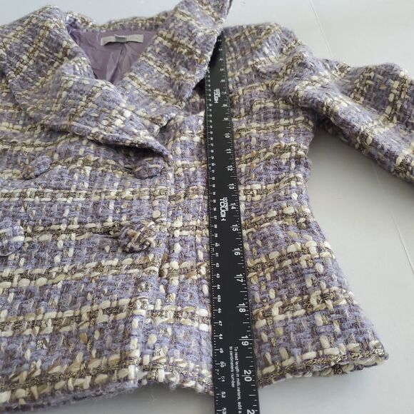 VTG Lilac Bouclé Tweed Jacket Renfrew Collection Double Breasted Sz 8 Coquette - Picture 6 of 11